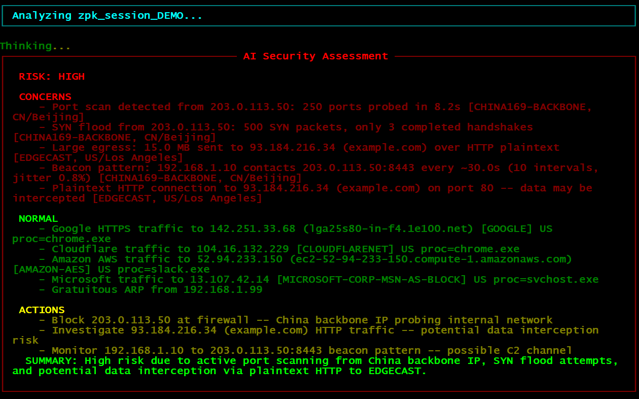 ZPK AI Analysis - Local AI-powered security assessment